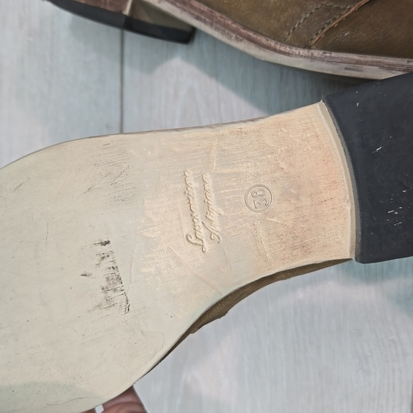 Free People Women Lost valley Ankle Sliced Leather Boots boho shoes sz 38/7.5-8 - Picture 13 of 14